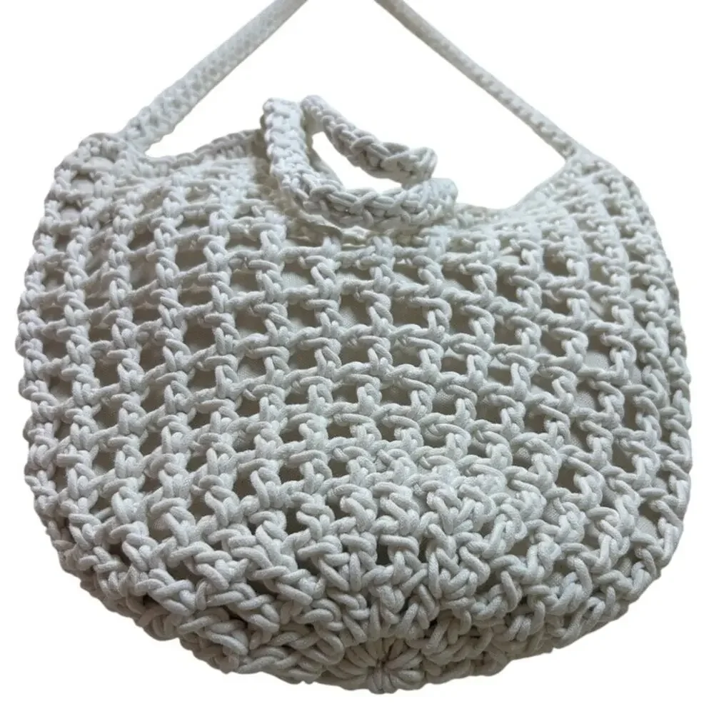 Madewell Women's 'The Crocheted Shoulder Bag' Cross-Body, Knit, White, One-Size